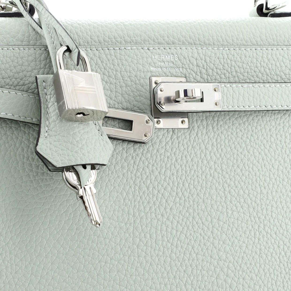 Kelly Handbag Grey Clemence with Palladium Hardware 25 - Deep Luxury