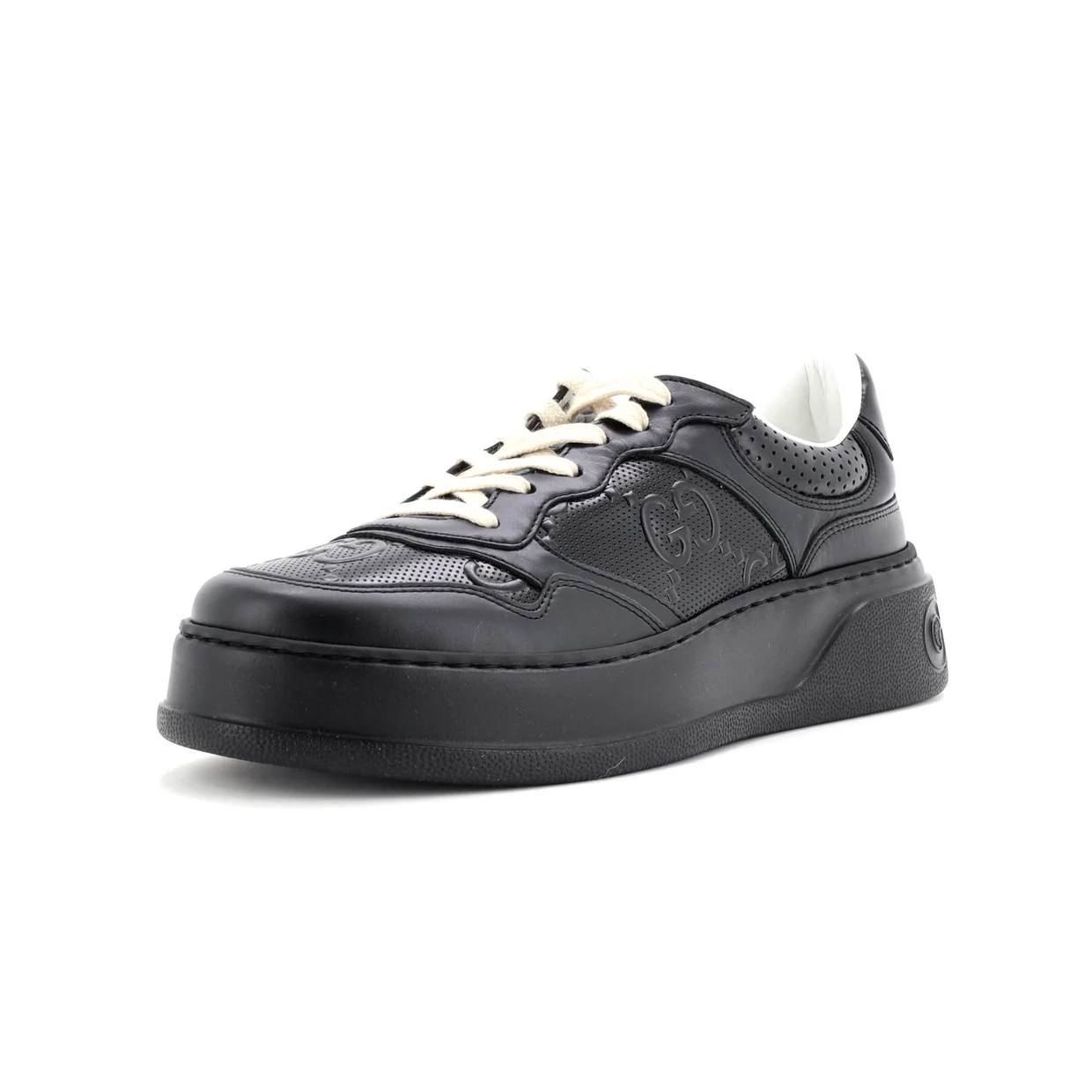 Chunky B Sneakers GG Embossed Perforated Leather - Deep Luxury