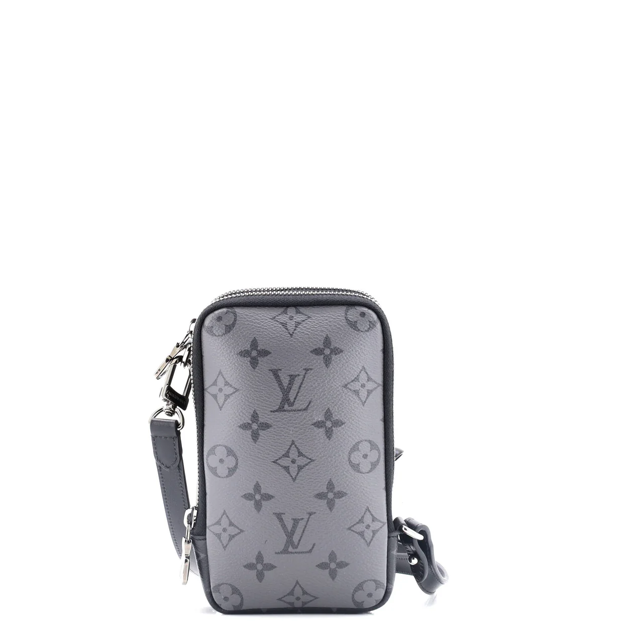 Double Phone Pouch Reverse Monogram Eclipse Canvas - Deep Luxury