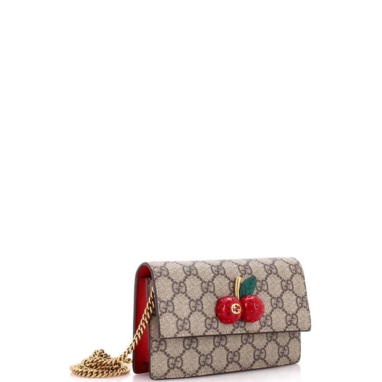 Cherries Wallet on Chain GG Coated Canvas Mini - Deep Luxury