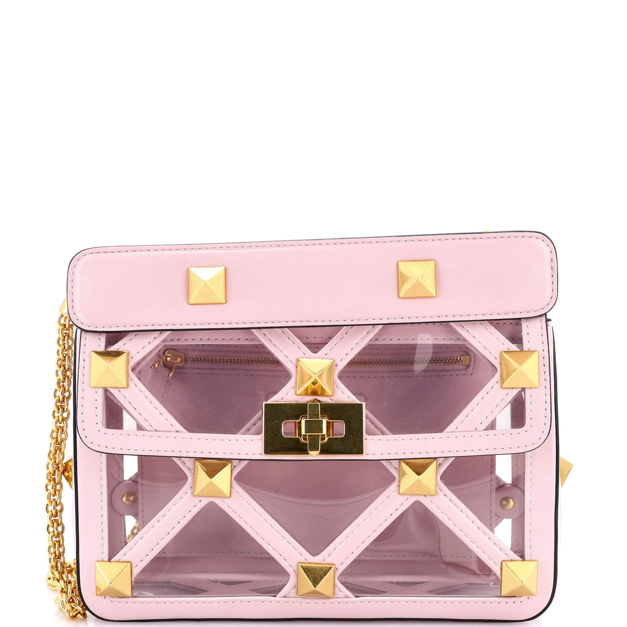 Roman Stud Flap Bag Quilted PVC with Leather Medium - Deep Luxury