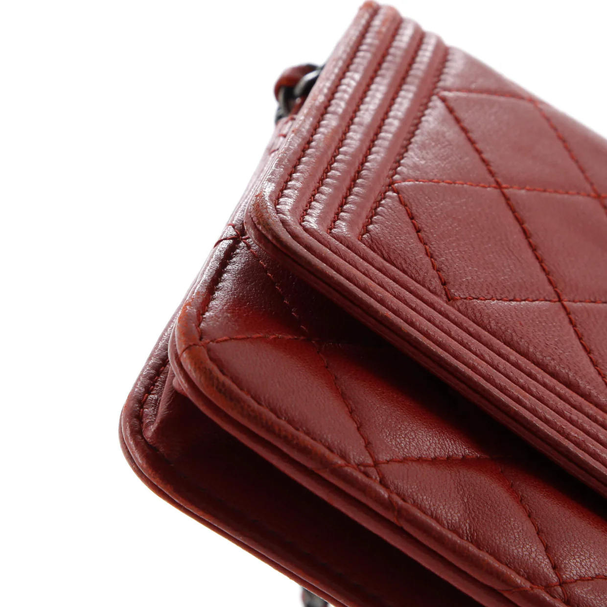 Boy Wallet on Chain Quilted Lambskin - Deep Luxury