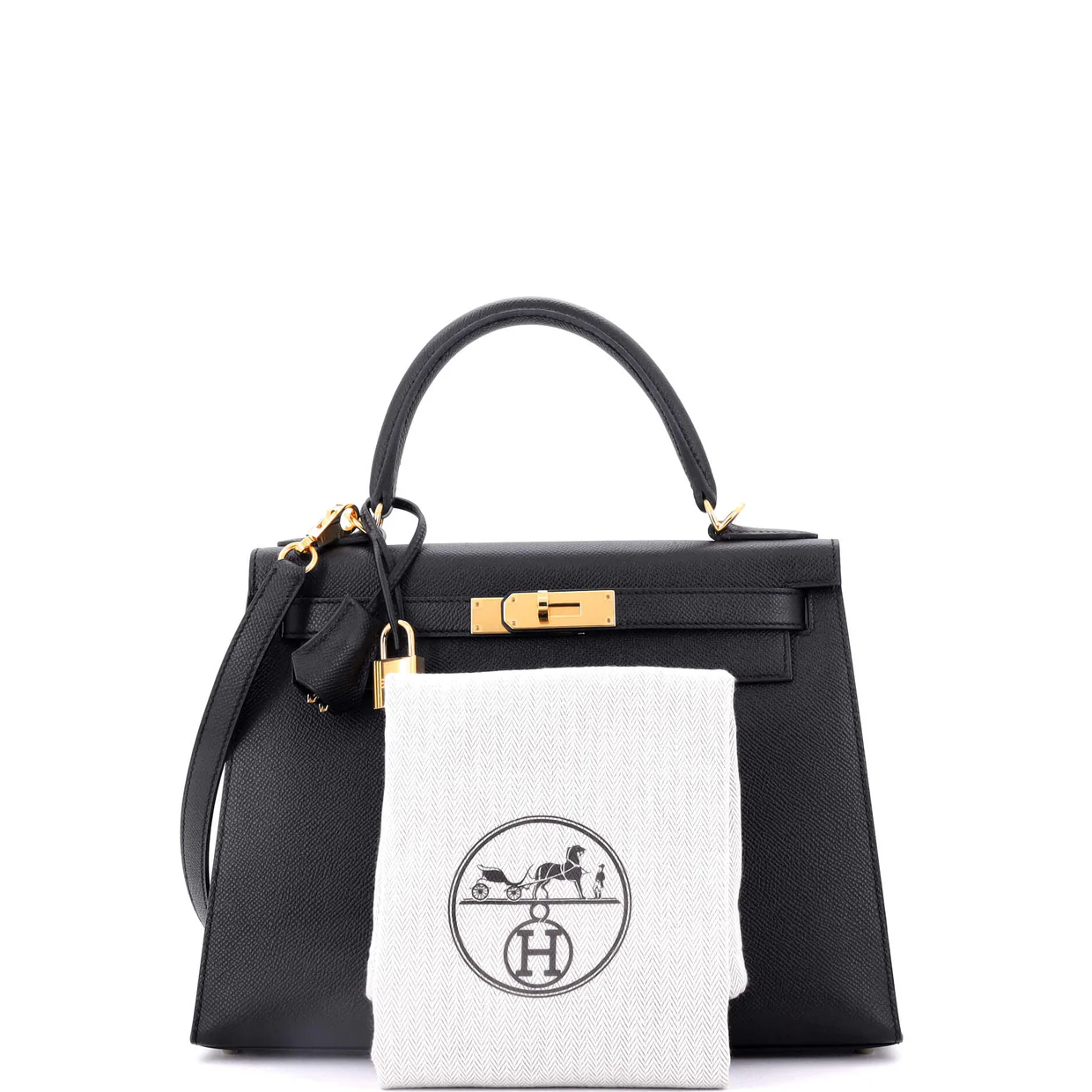 Kelly Handbag Noir Epsom with Gold Hardware 28 - Deep Luxury