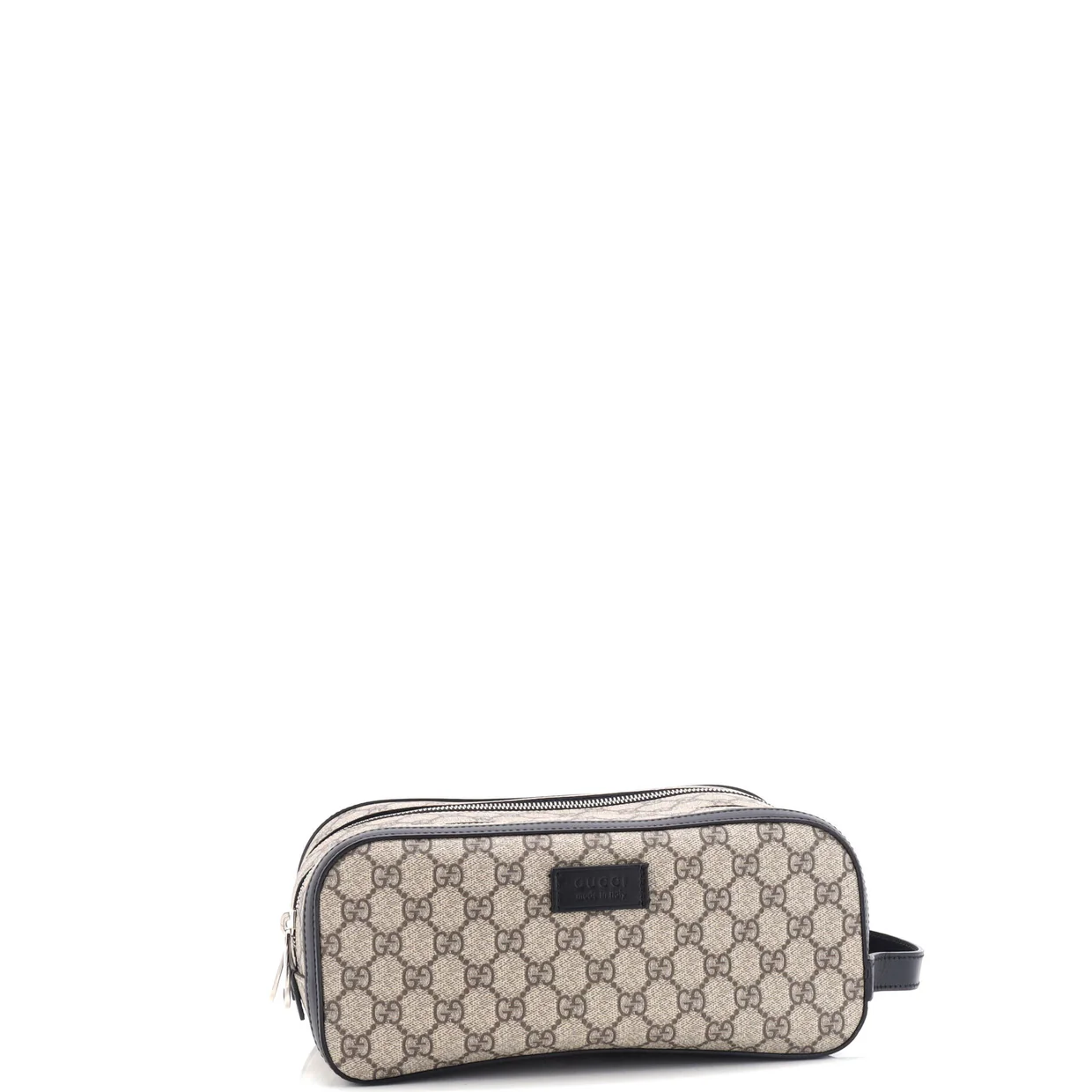 Double Zip Toiletry Pouch GG Coated Canvas Medium - Deep Luxury