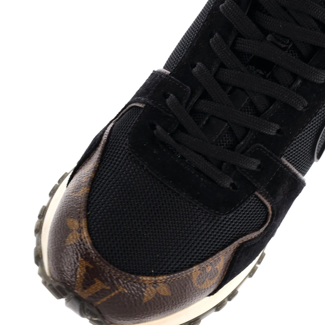 Women's Run Away Sneakers Mesh with Monogram Canvas and Suede - Deep Luxury