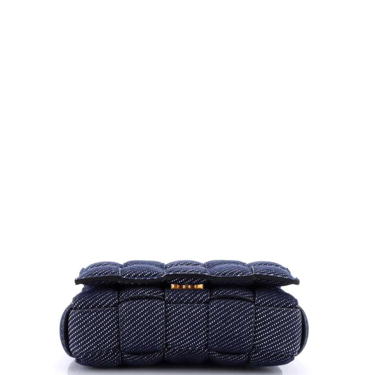 Cassette Crossbody Bag Padded Maxi Intrecciato Denim - Deep Luxury