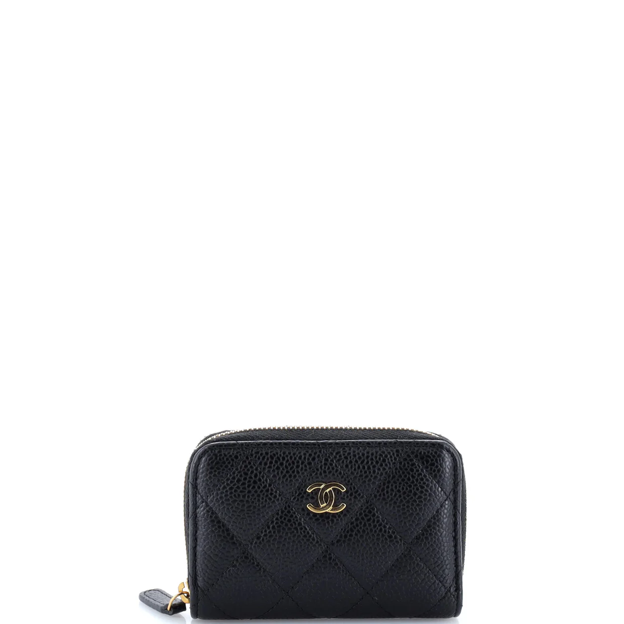 CC Zip Coin Purse Quilted Caviar Small - Deep Luxury