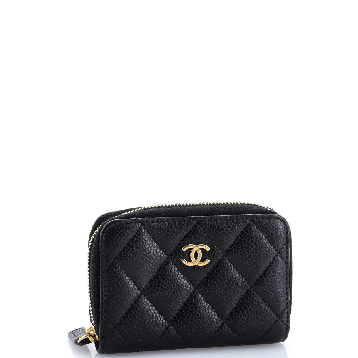 CC Zip Coin Purse Quilted Caviar Small - Deep Luxury