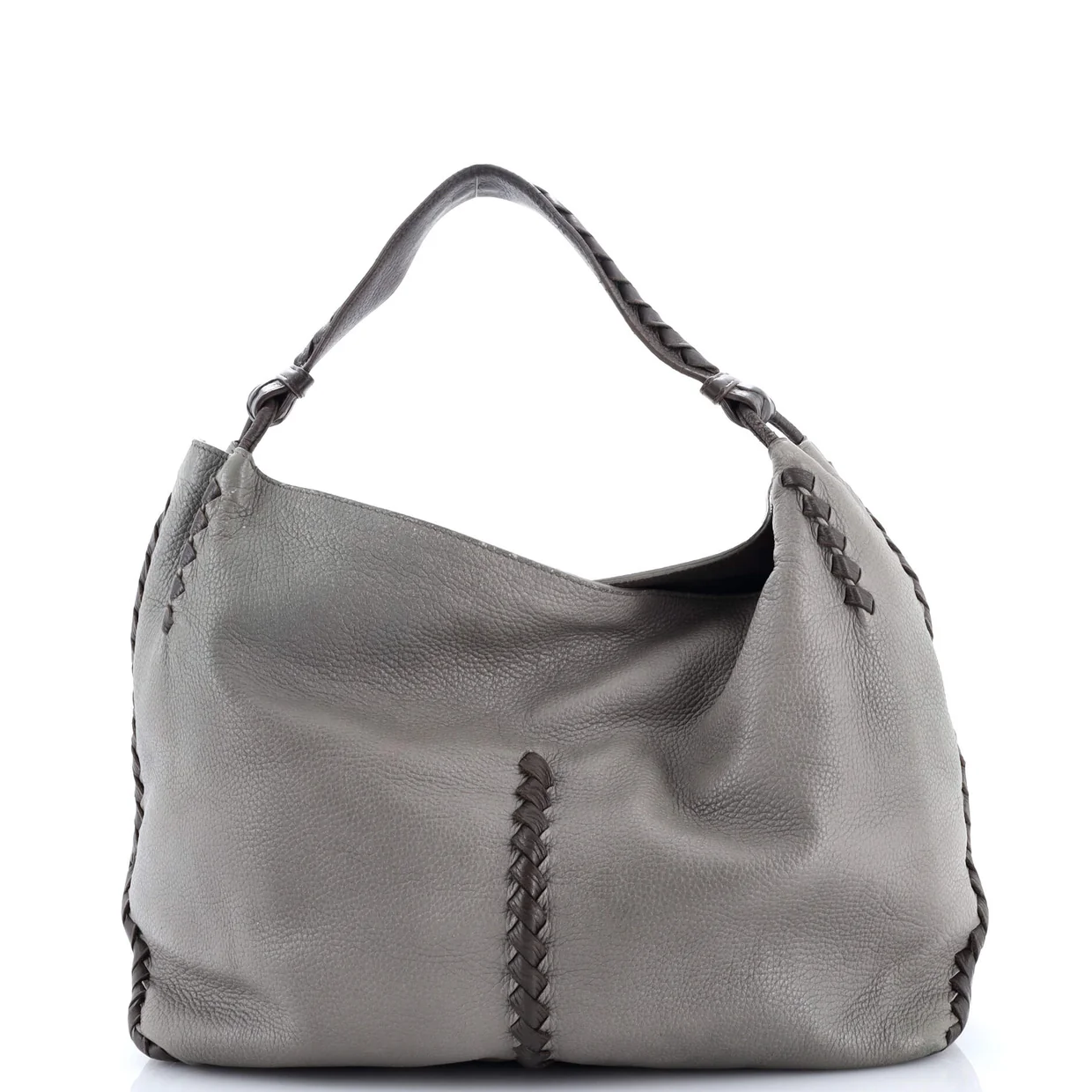 Open Hobo Cervo with Intrecciato Detail Medium - Deep Luxury