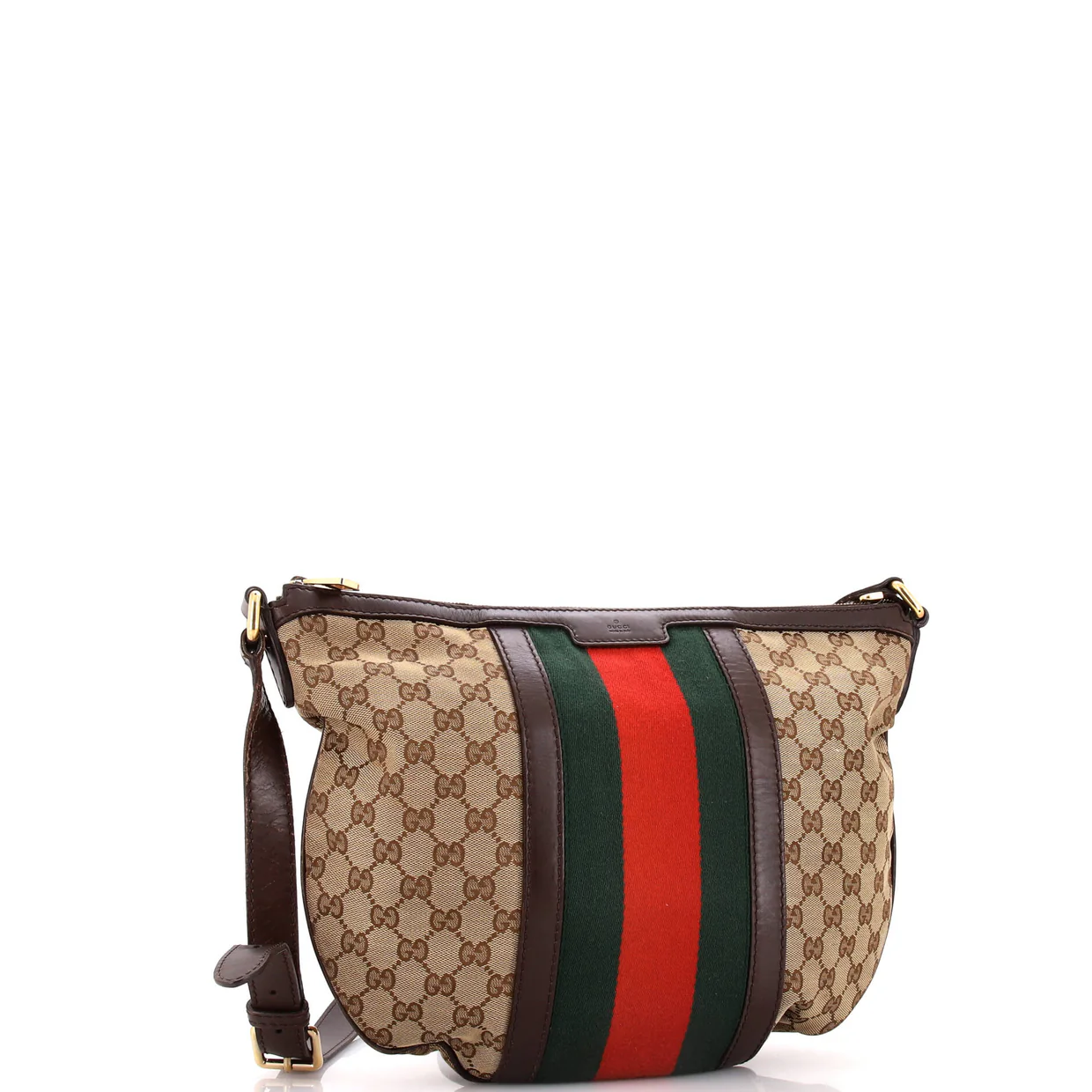 Vintage Web Saddle Messenger Bag GG Canvas Medium - Deep Luxury