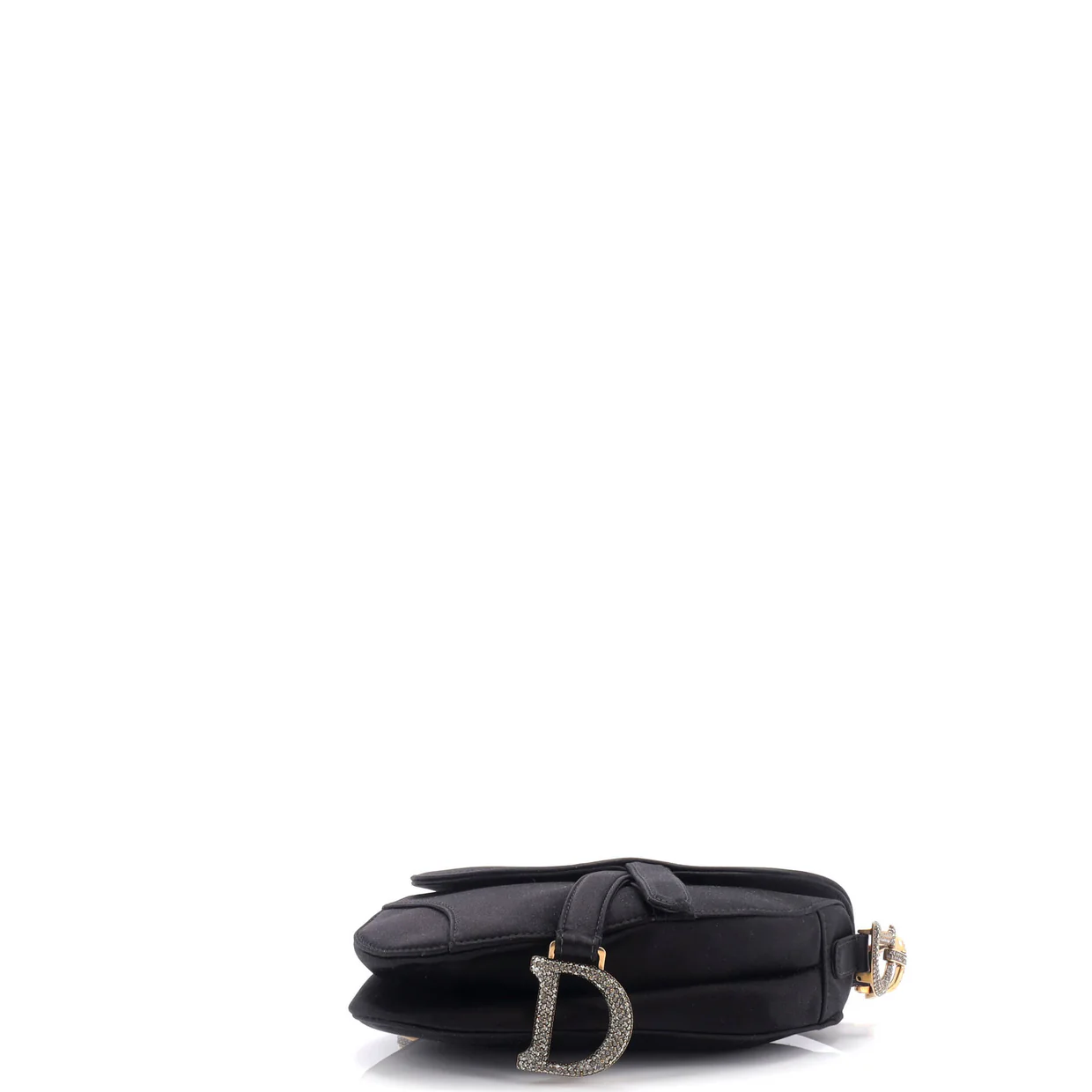 Saddle Handbag Satin with Crystals Mini - Deep Luxury