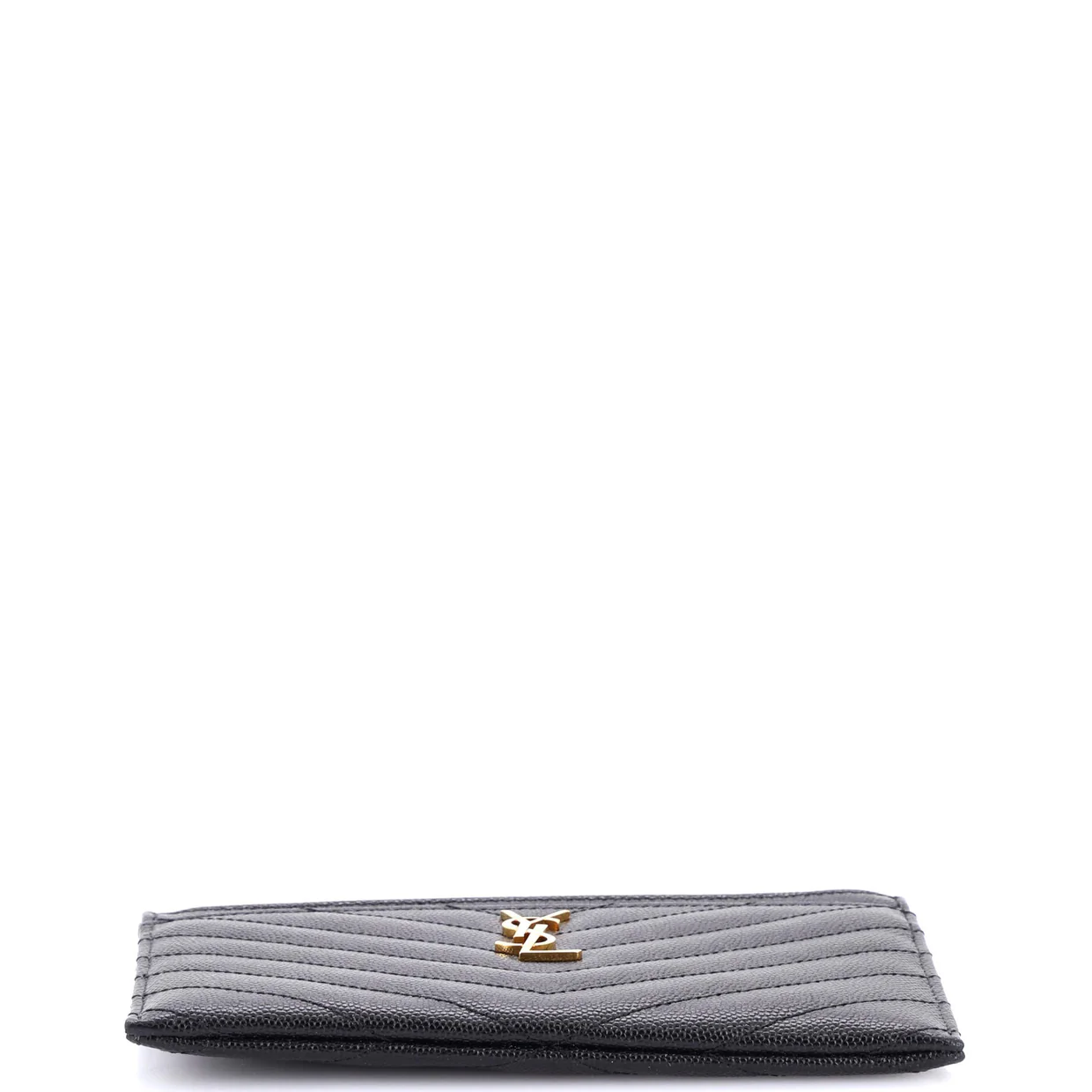 Classic Monogram Zip Bill Pouch Matelasse Chevron Leather Medium - Deep Luxury