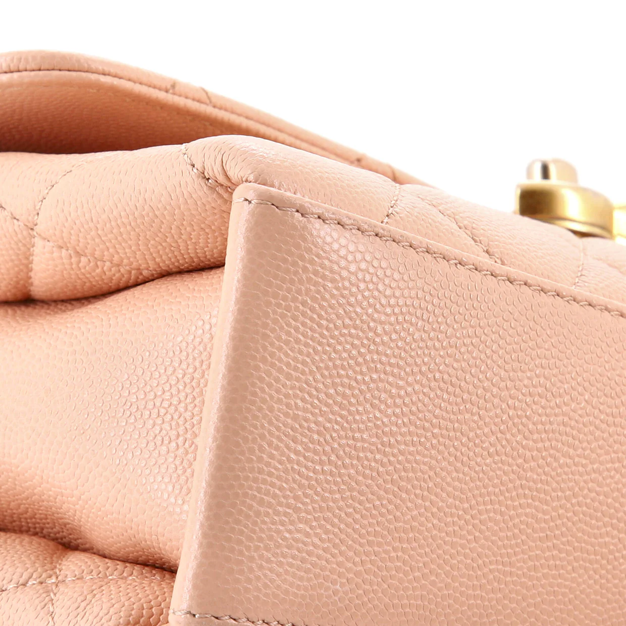 Carry Me Top Handle Flap Bag Quilted Caviar Small - Deep Luxury