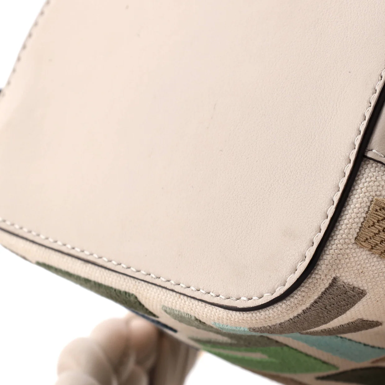 Woven Handle Mon Tresor Bucket Bag Zucca Embroidered Canvas Mini - Deep Luxury