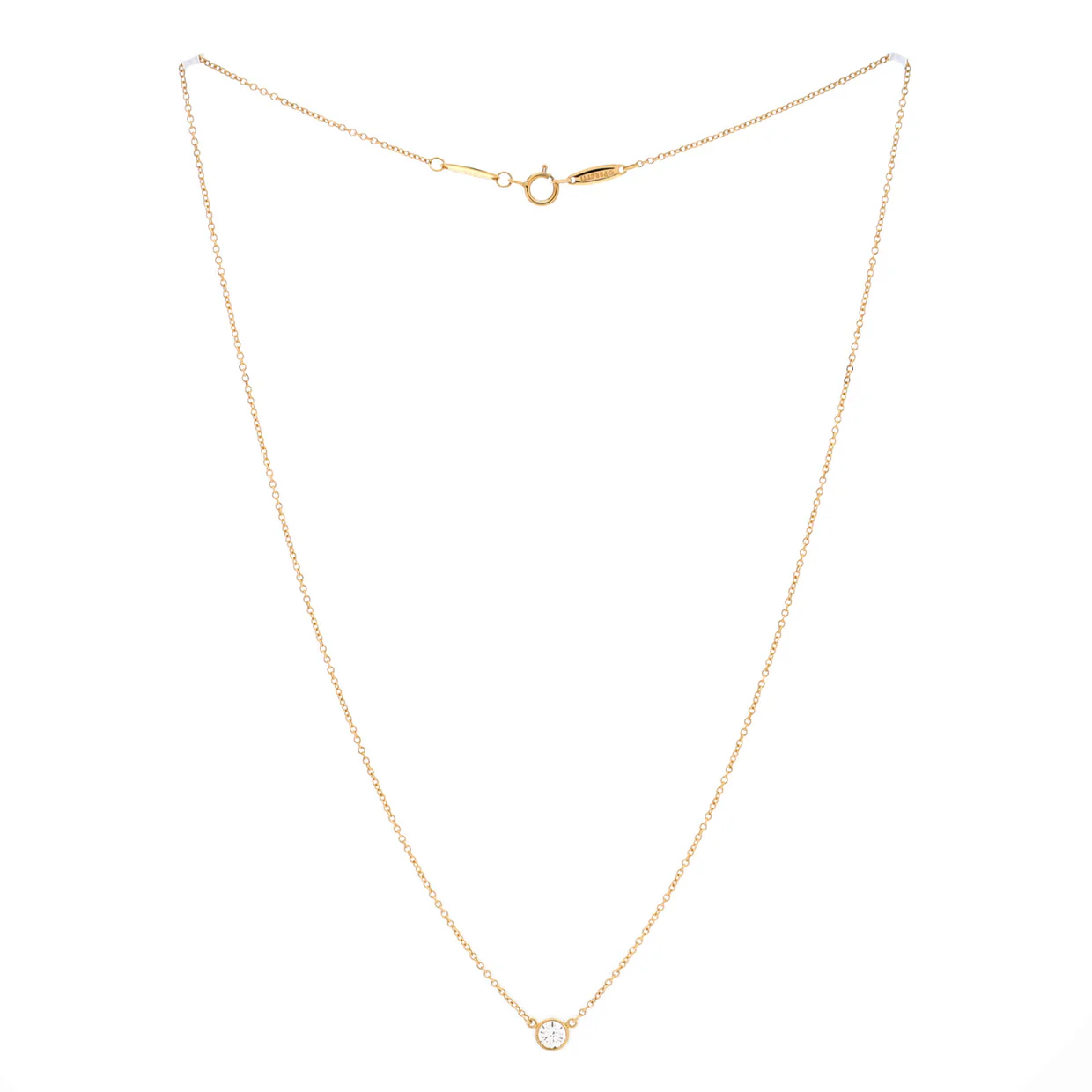 Elsa Peretti Diamonds By The Yard Pendant Necklace 18K Rose Gold 0.20-0.29CT - Deep Luxury