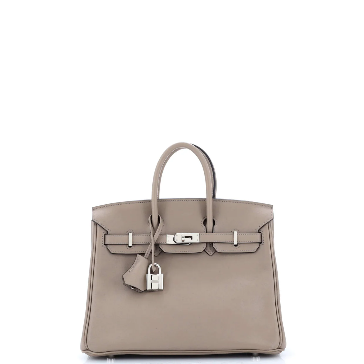 Birkin Handbag Grey Swift with Palladium Hardware 25 - Deep Luxury