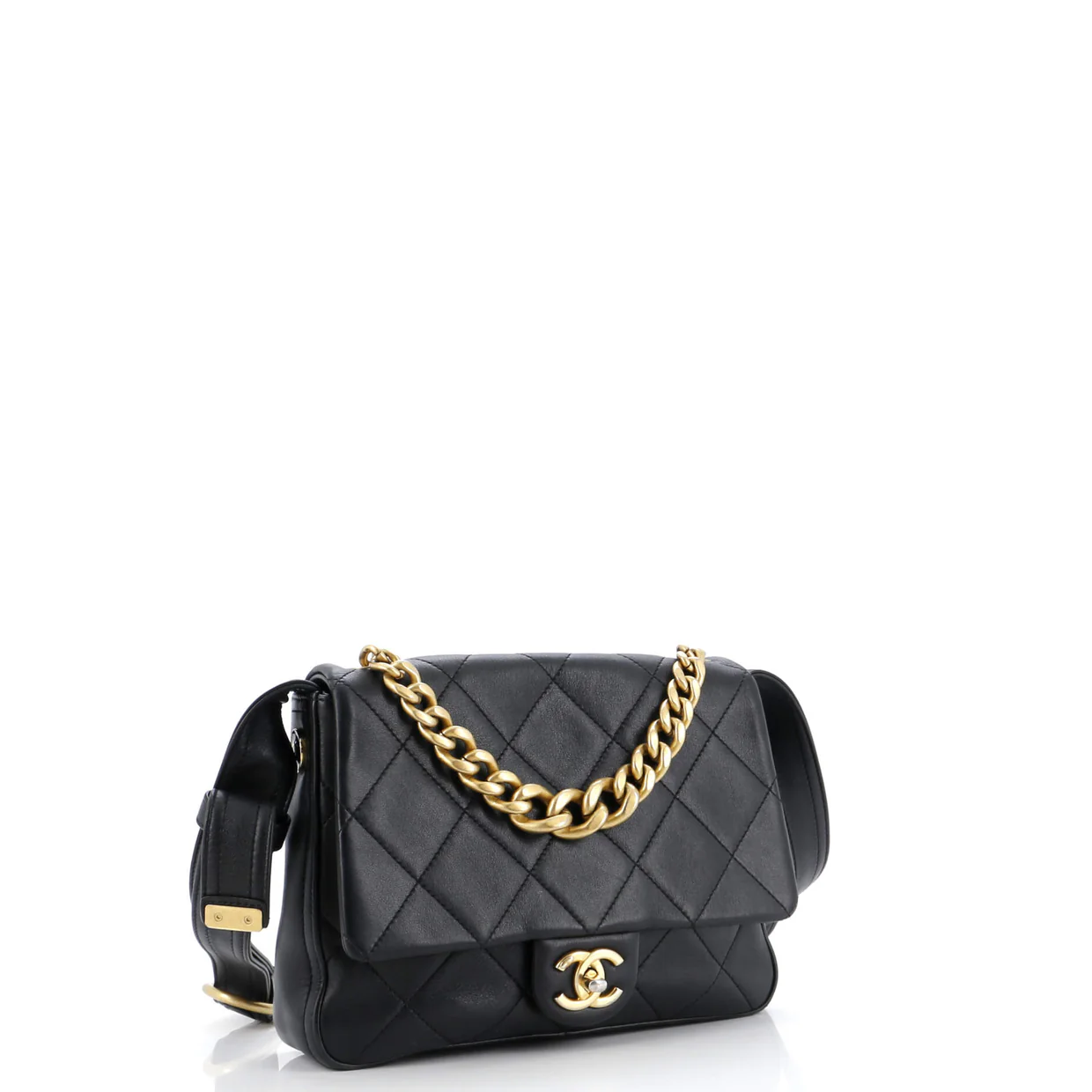 Chain Handle Flap Bag Quilted Calfskin - Deep Luxury