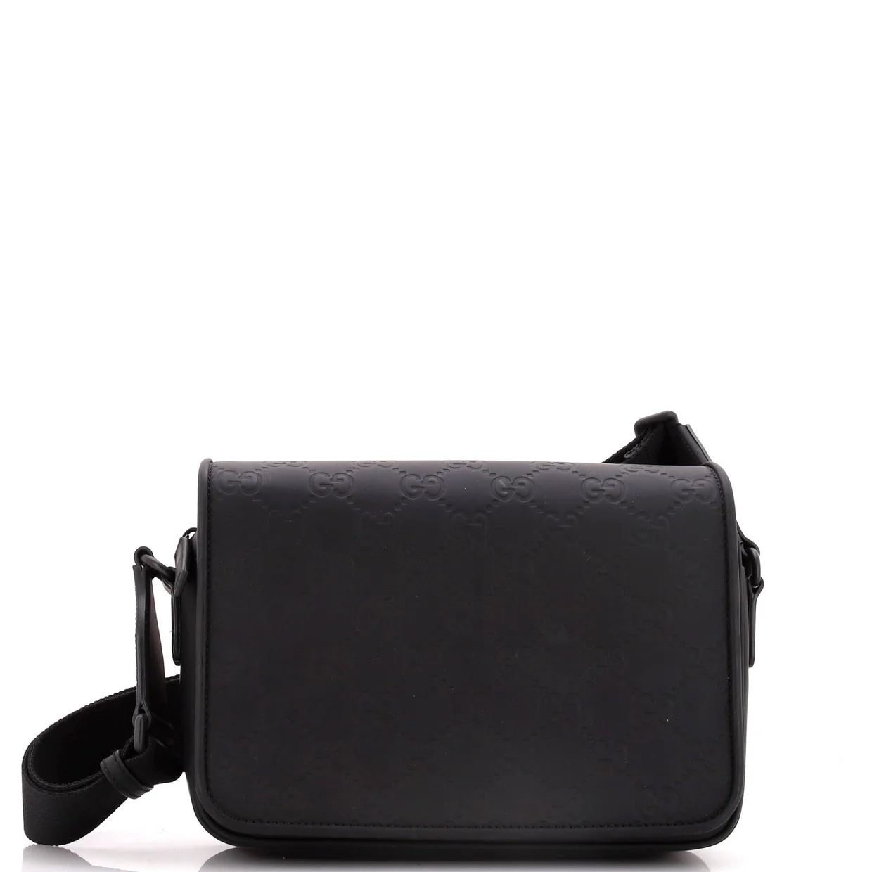 Flap Crossbody Bag GG Rubber Effect Leather Medium - Deep Luxury