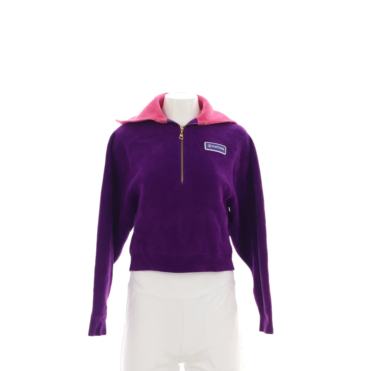 Women's Vuittamins Zip Collar Sweater Cotton and Wool Blend - Deep Luxury
