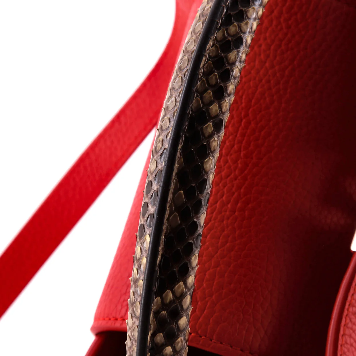 Capucines Bag Leather with Python PM - Deep Luxury