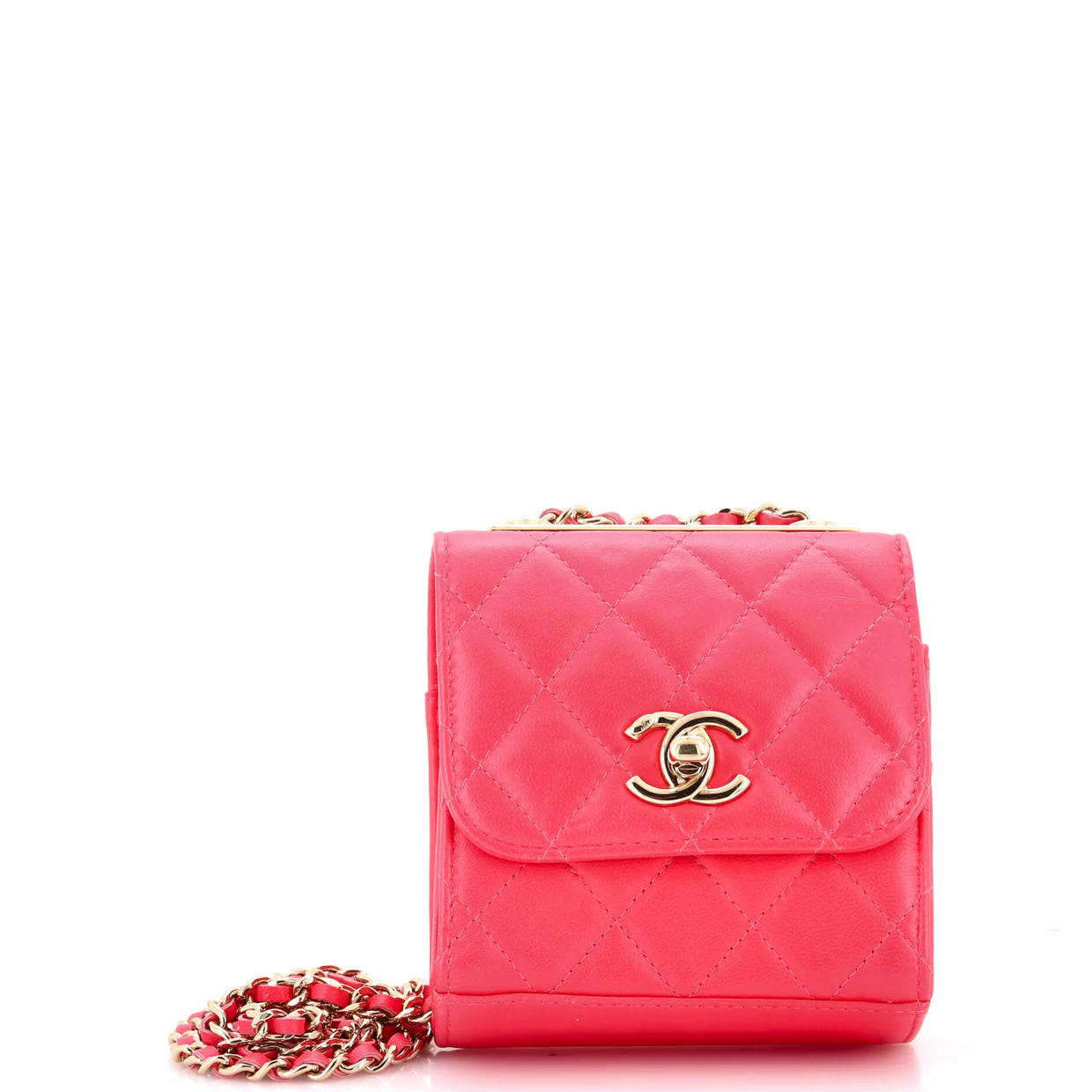Trendy CC Clutch with Chain Quilted Lambskin Small - Deep Luxury