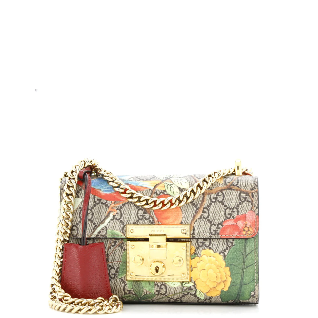 Padlock Shoulder Bag Tian Print GG Coated Canvas Small - Deep Luxury