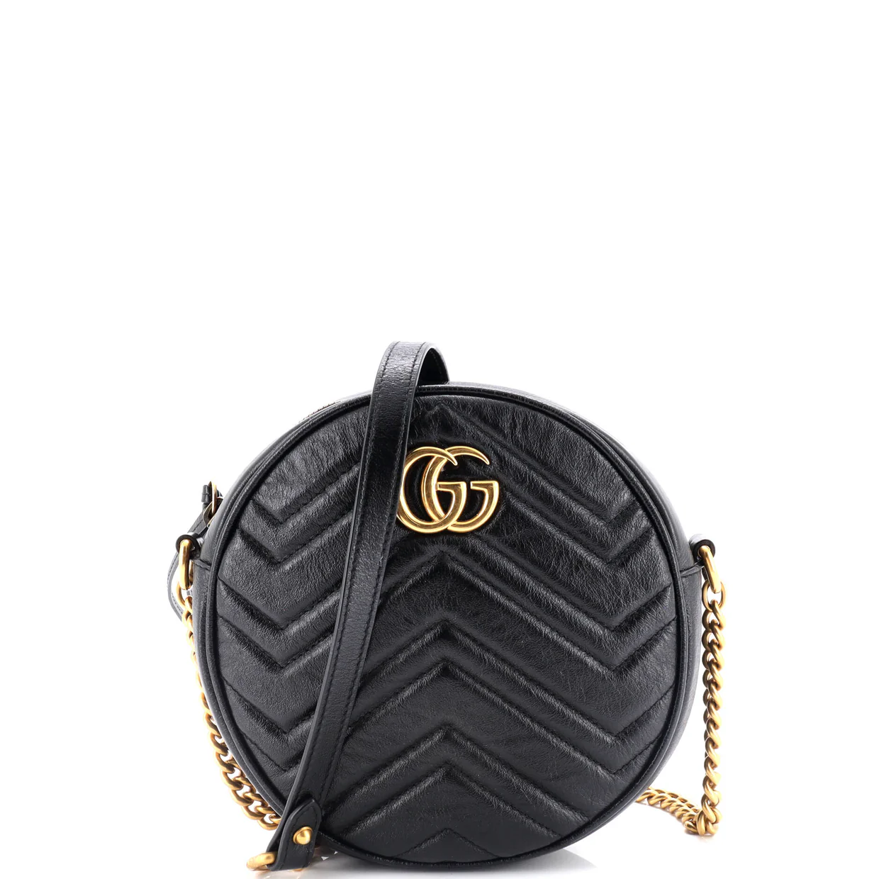 GG Marmont Round Shoulder Bag Matelasse Leather Mini - Deep Luxury