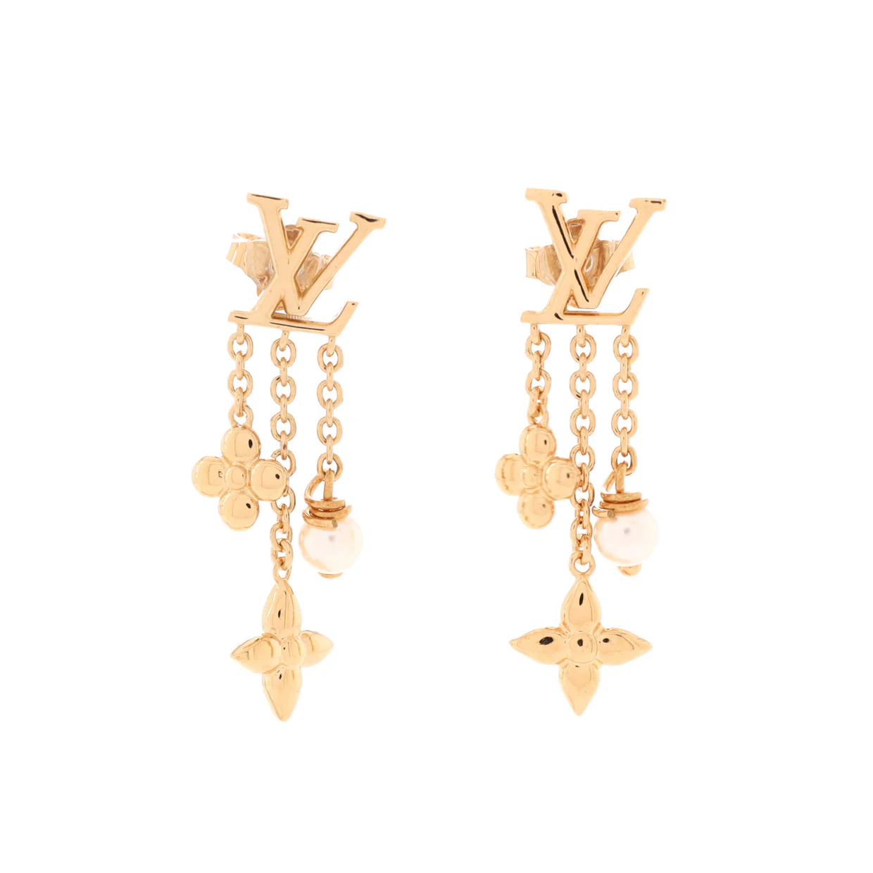 Louisa Earrings Metal with Faux Pearls - Deep Luxury