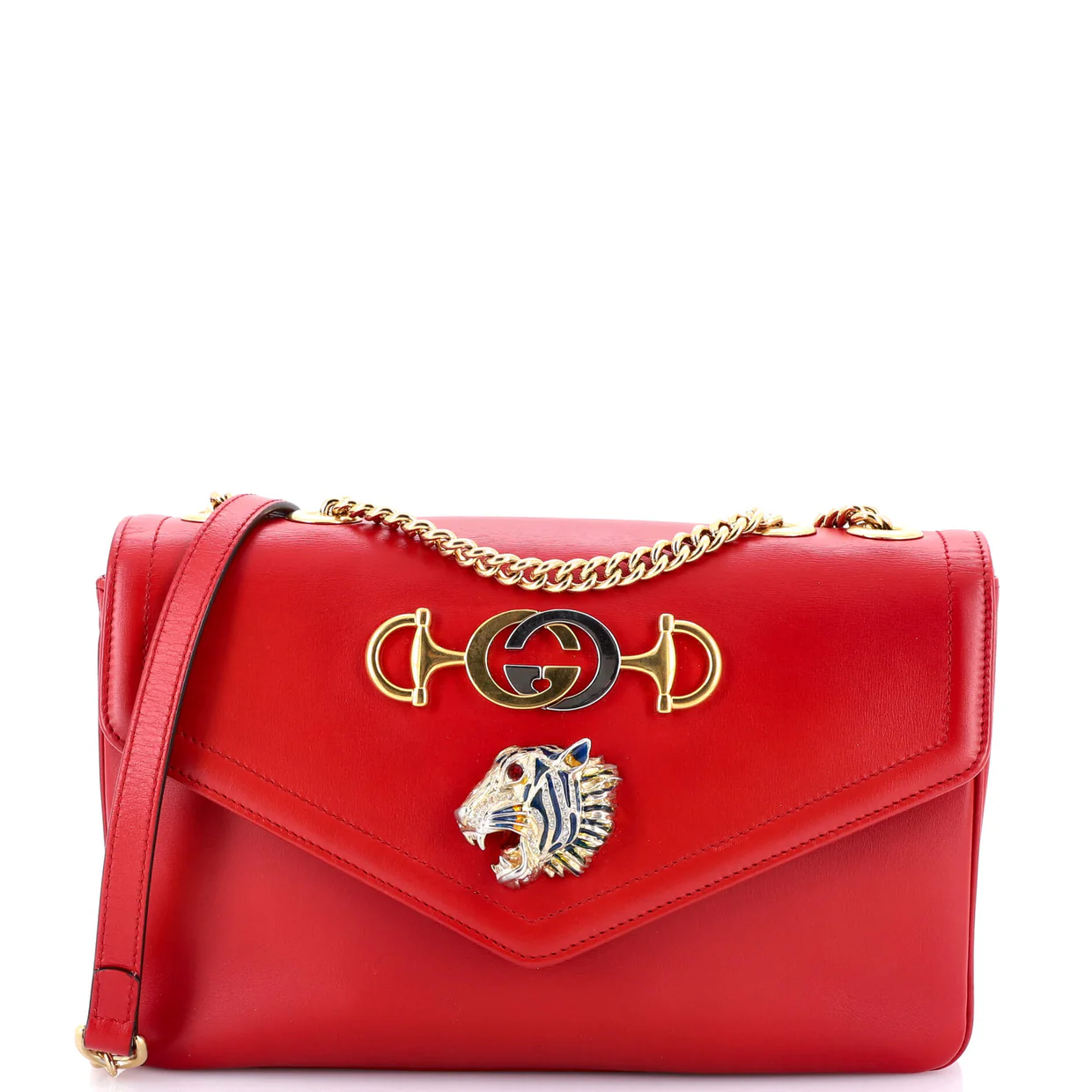 Rajah Chain Shoulder Bag Leather Medium - Deep Luxury