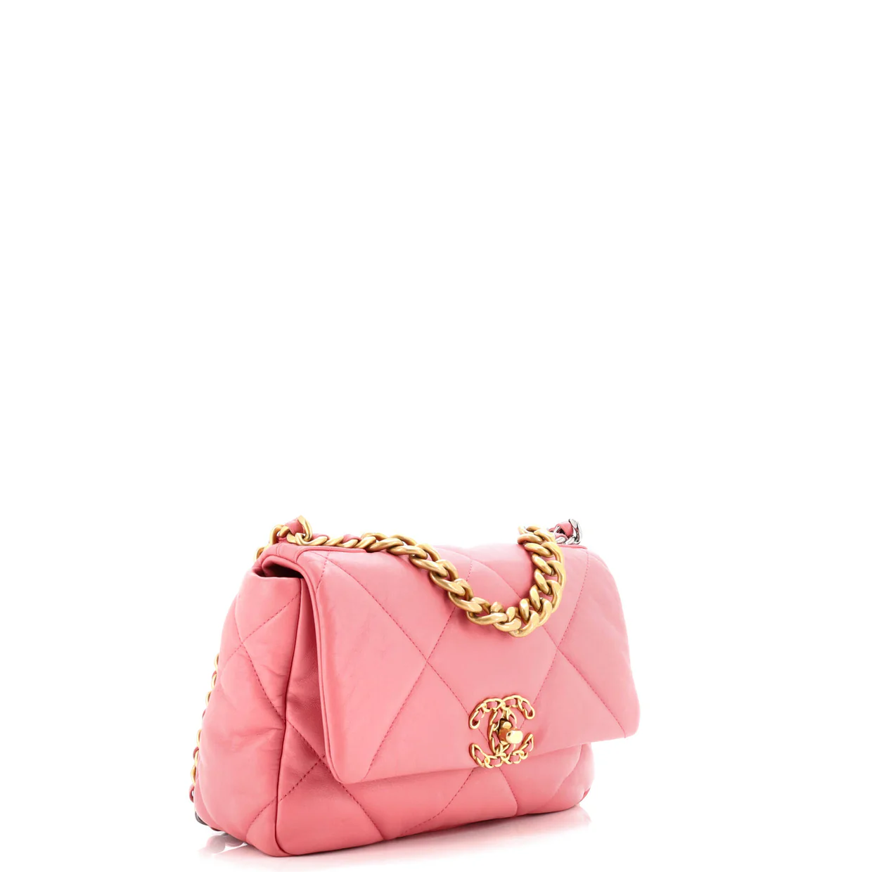 19 Flap Bag Quilted Leather Medium - Deep Luxury
