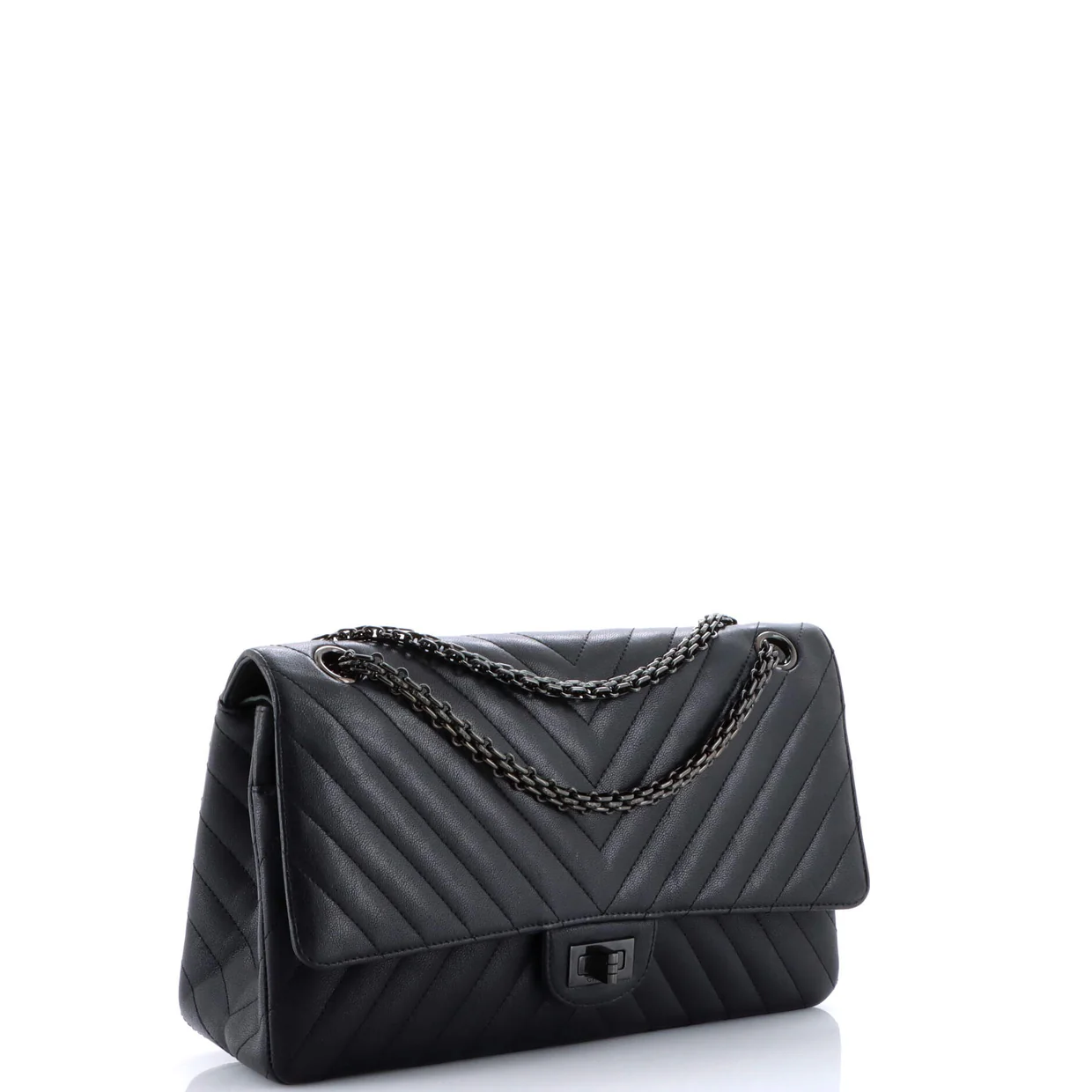 So Black Reissue 2.55 Flap Bag Chevron Sheepskin 226 - Deep Luxury