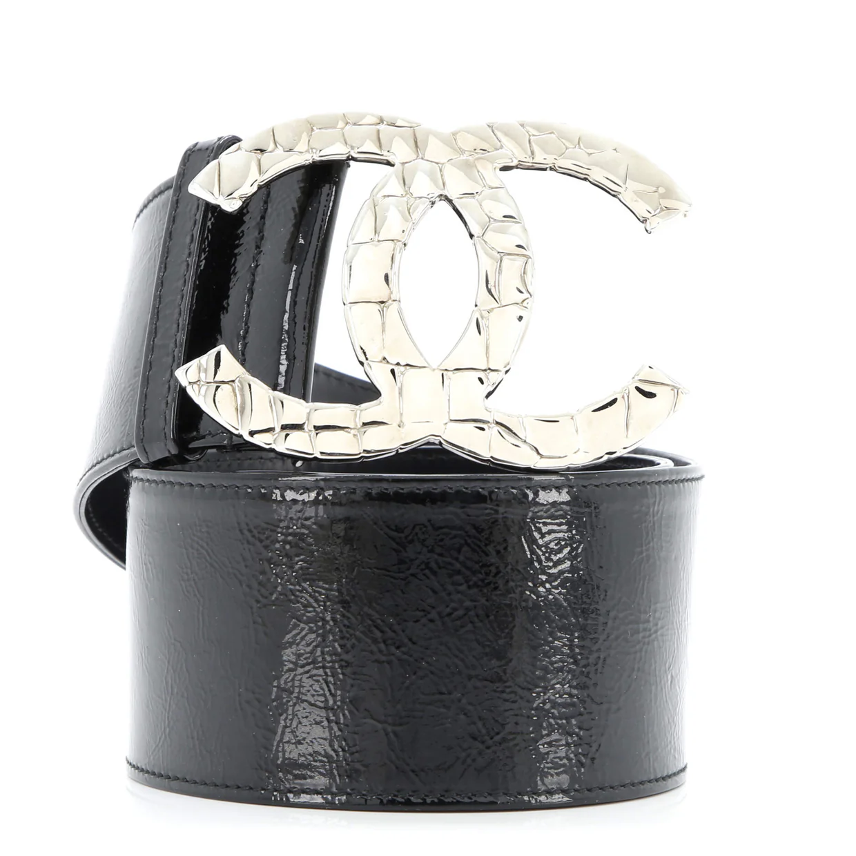 CC Logo Belt Patent Extra Wide 70 - Deep Luxury