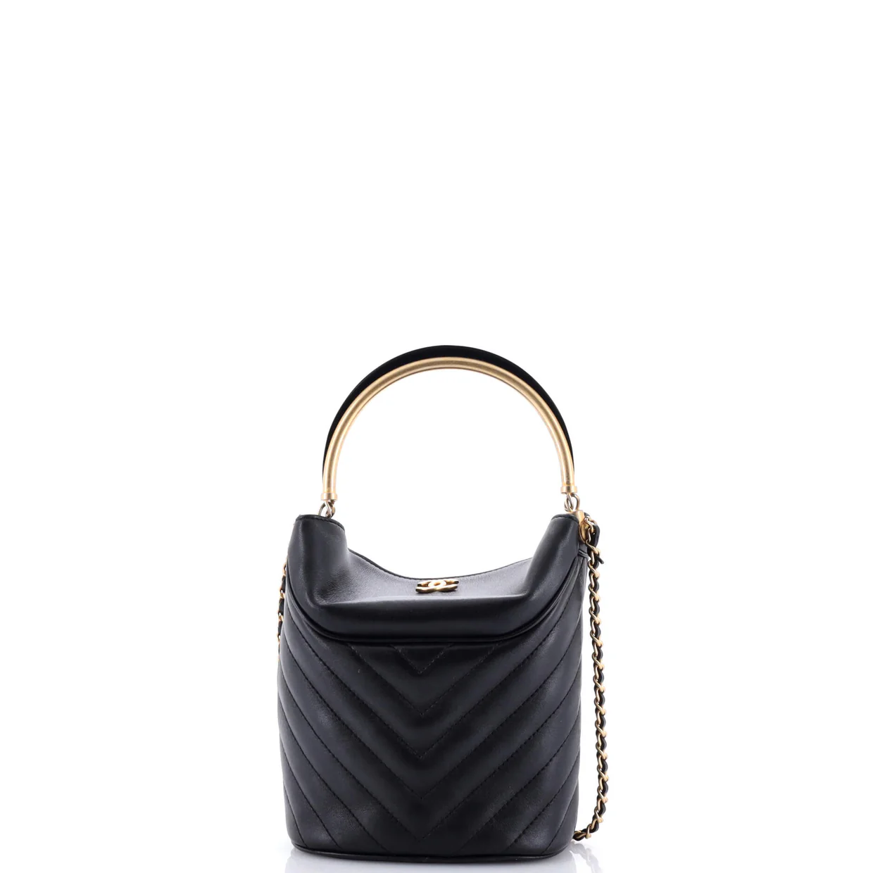 Handle with Chic Bucket Bag Chevron Lambskin - Deep Luxury
