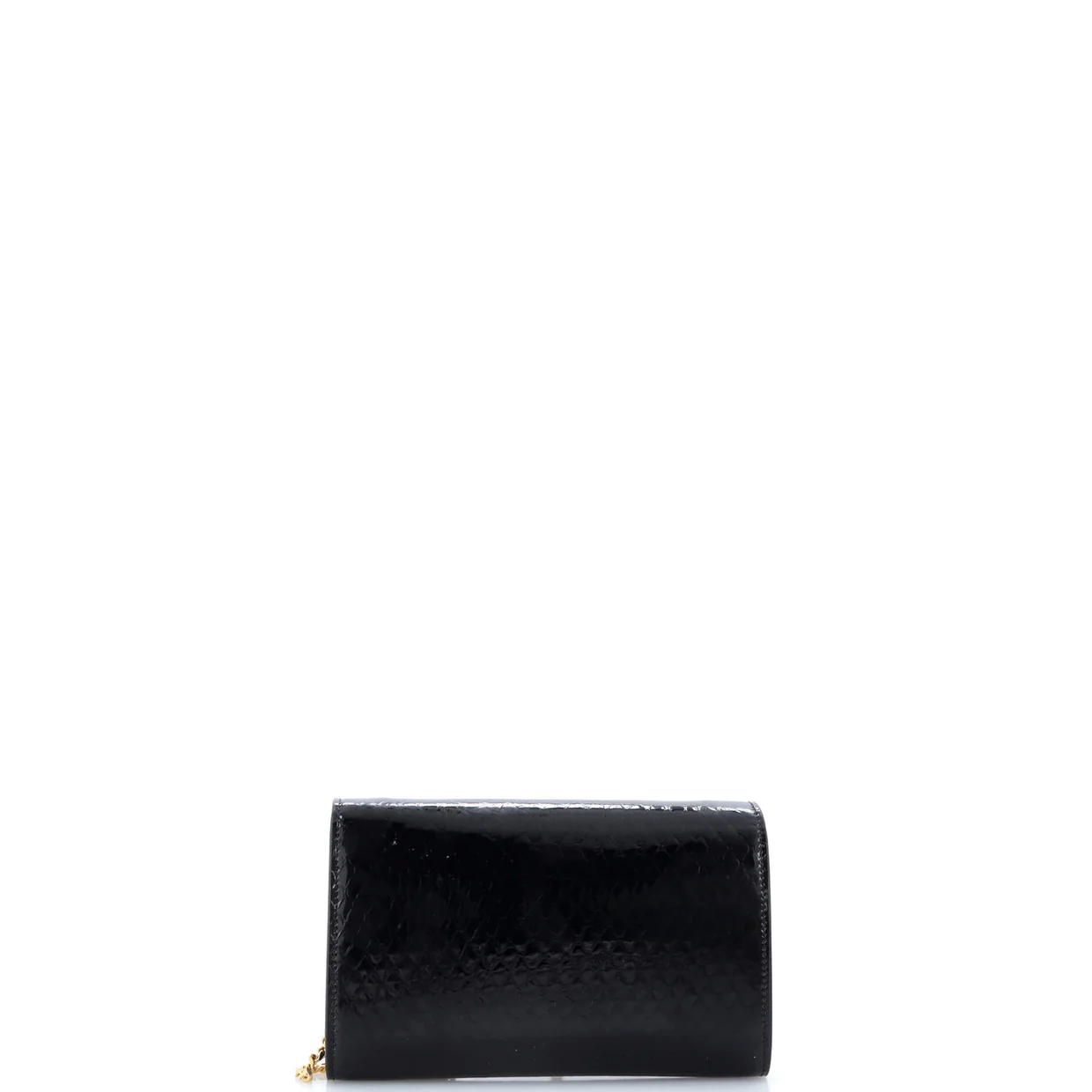 Uptown Chain Wallet Crocodile Embossed Leather - Deep Luxury