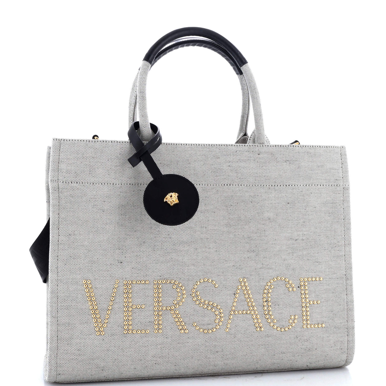 La Medusa Tote Studded Canvas Large - Deep Luxury