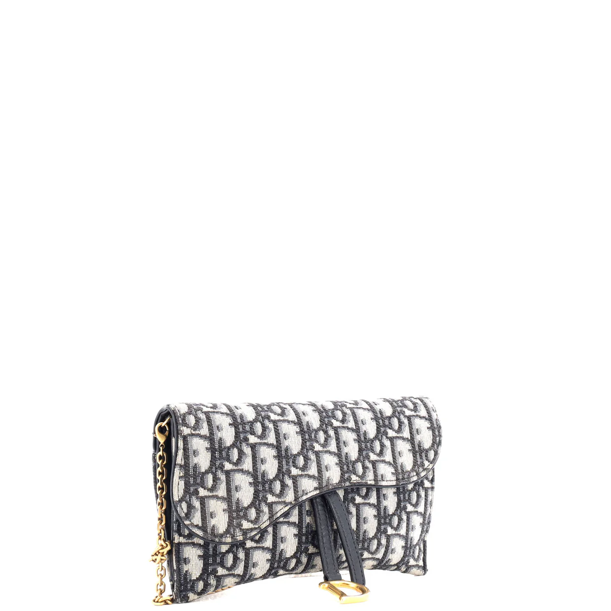 Saddle Chain Wallet Oblique Canvas - Deep Luxury