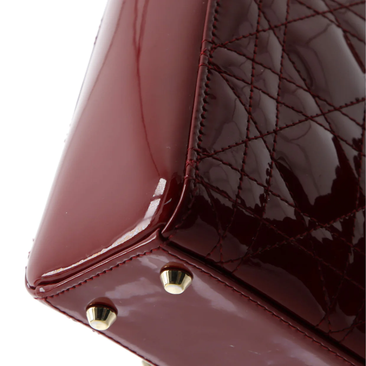 Lady Dior Chain Bag Cannage Quilt Patent Mini - Deep Luxury