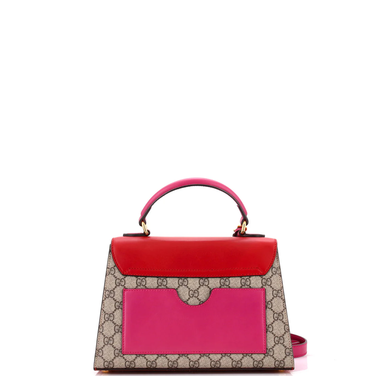 Padlock Top Handle Bag GG Coated Canvas and Leather Small - Deep Luxury