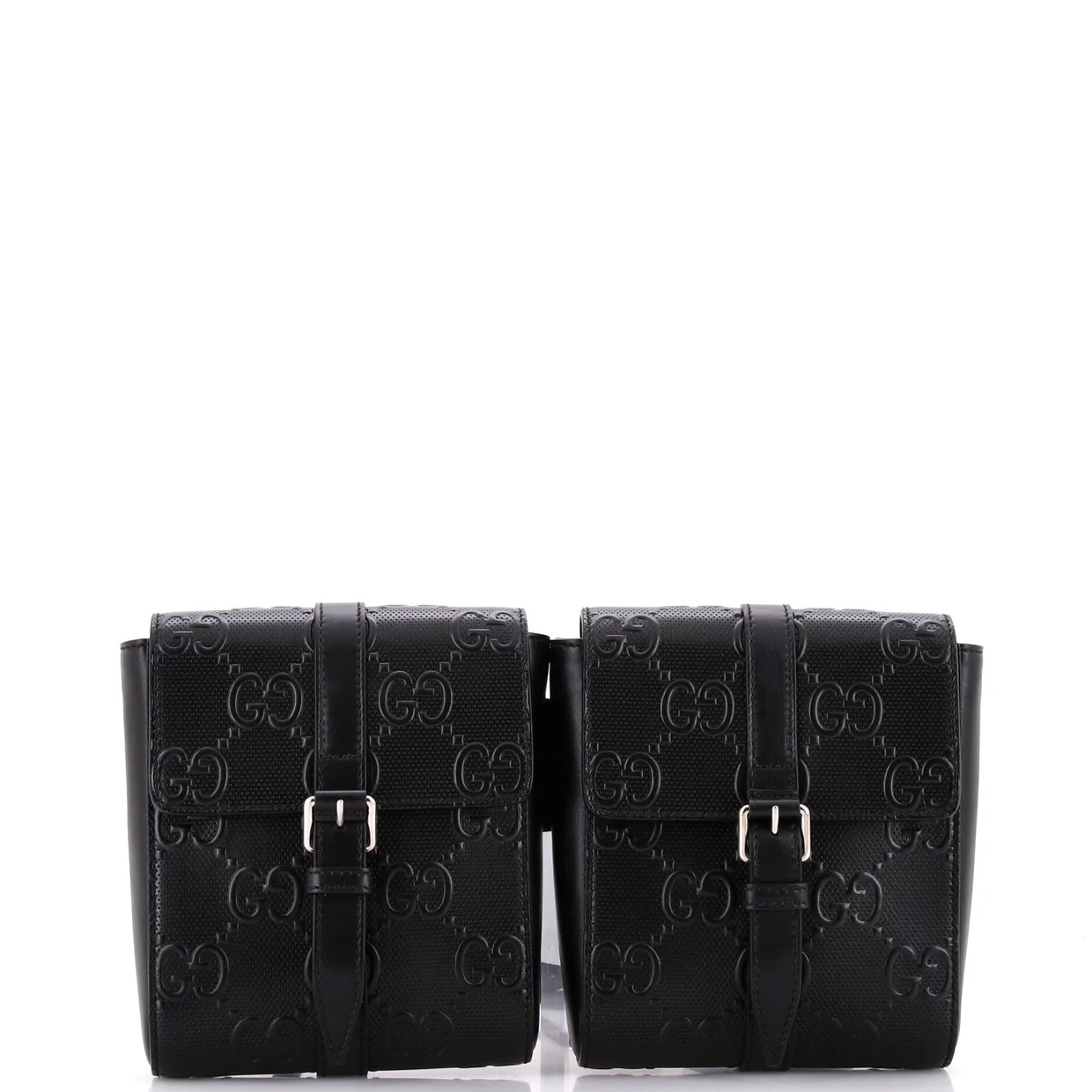Double Belt Bag GG Embossed Perforated Leather - Deep Luxury