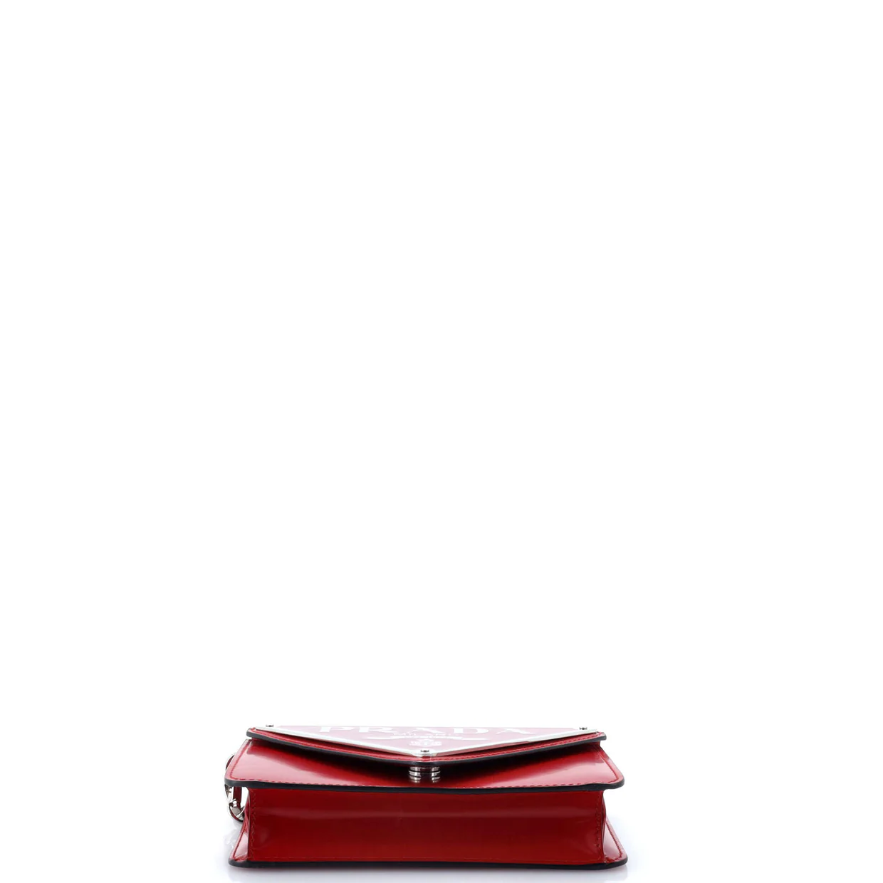 Maxi Triangle Logo Chain Flap Bag Brushed Leather Small - Deep Luxury