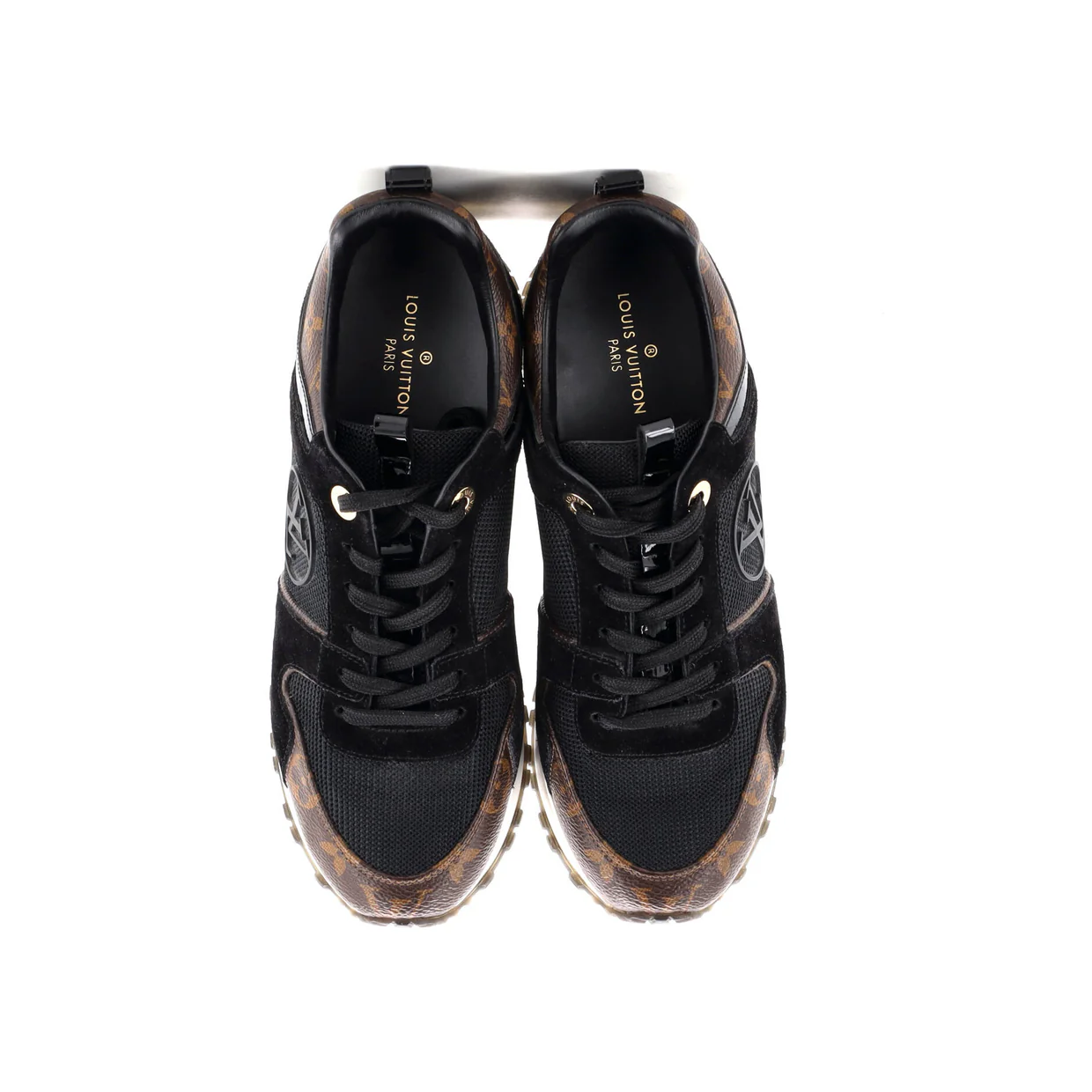 Women's Run Away Sneakers Mesh with Monogram Canvas and Suede - Deep Luxury