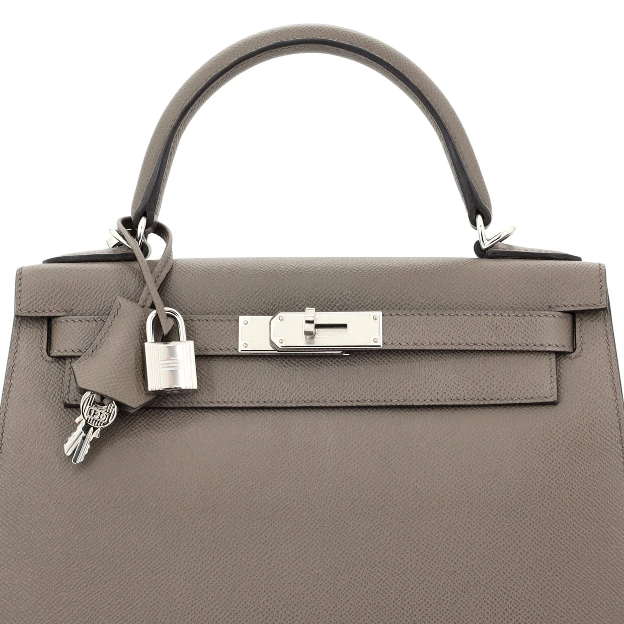 Kelly Handbag Grey Epsom with Palladium Hardware 28 - Deep Luxury