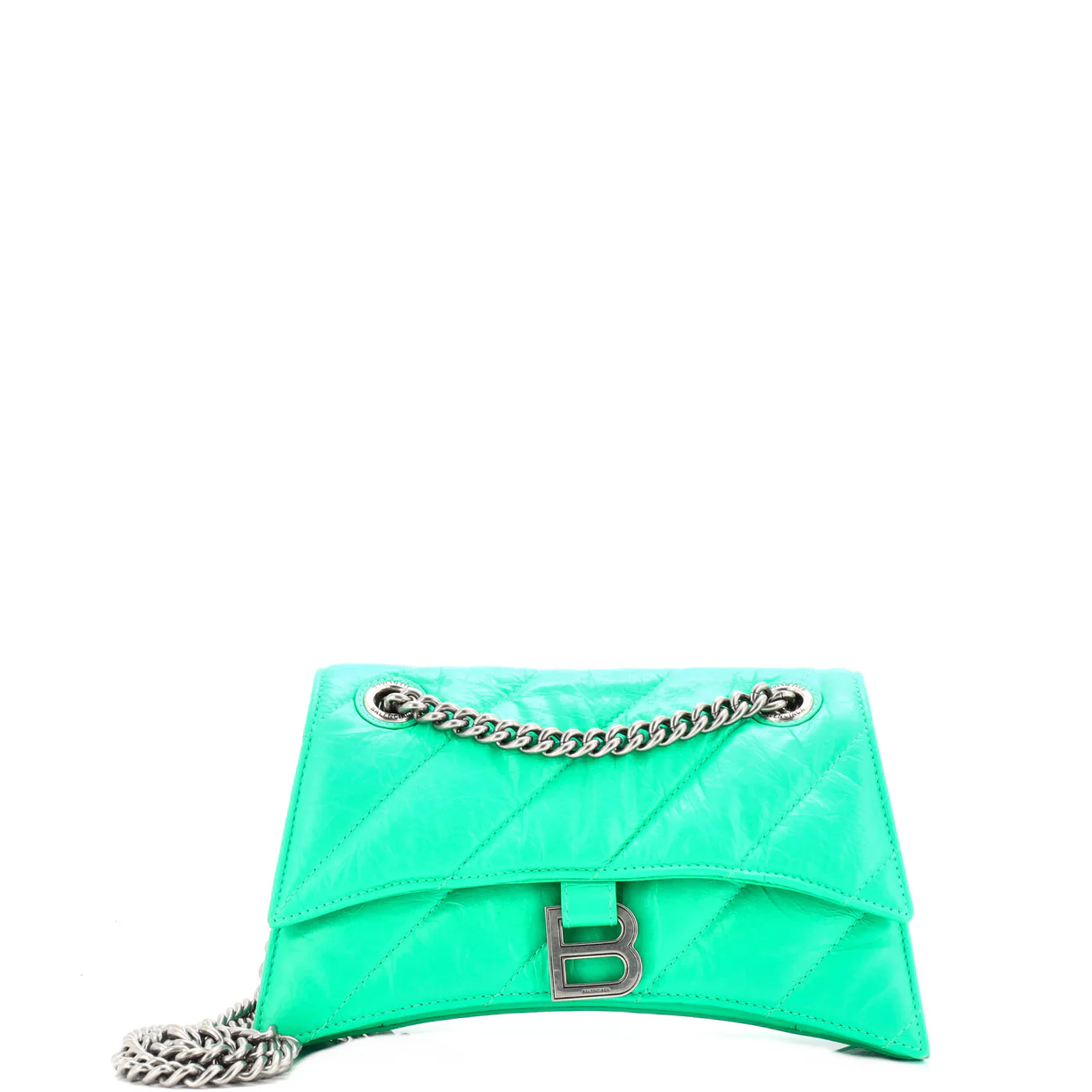 Crush Chain Flap Bag Quilted Crushed Calfskin Small - Deep Luxury