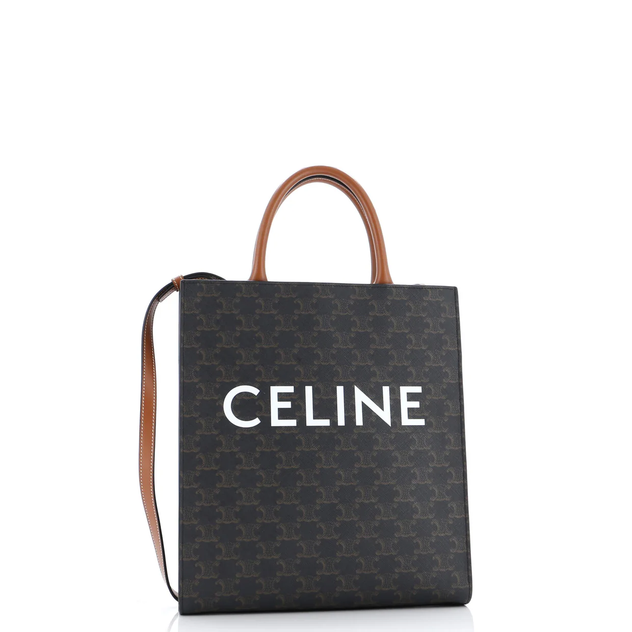 Vertical Cabas Tote Triomphe Coated Canvas Small - Deep Luxury