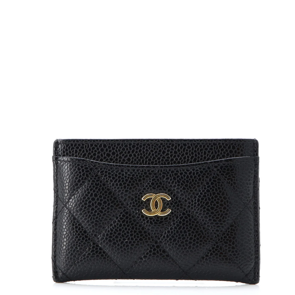 Classic Card Holder Quilted Caviar - Deep Luxury