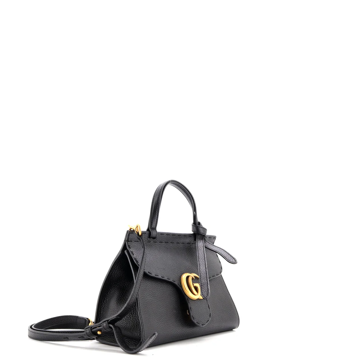 GG Marmont Top Handle Bag Leather Mini - Deep Luxury