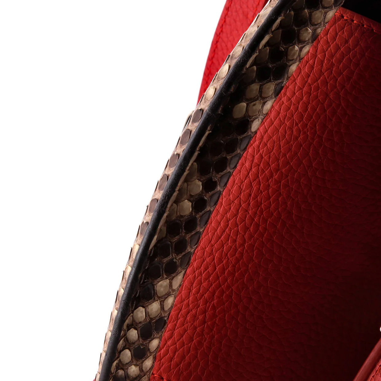 Capucines Bag Leather with Python PM - Deep Luxury