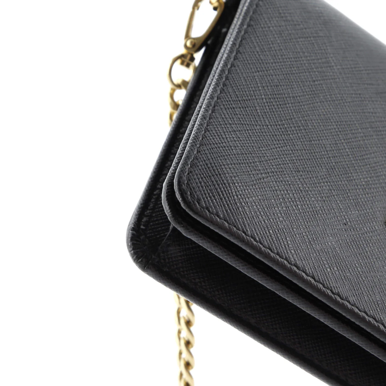 Chain Wallet Crossbody Saffiano Leather - Deep Luxury