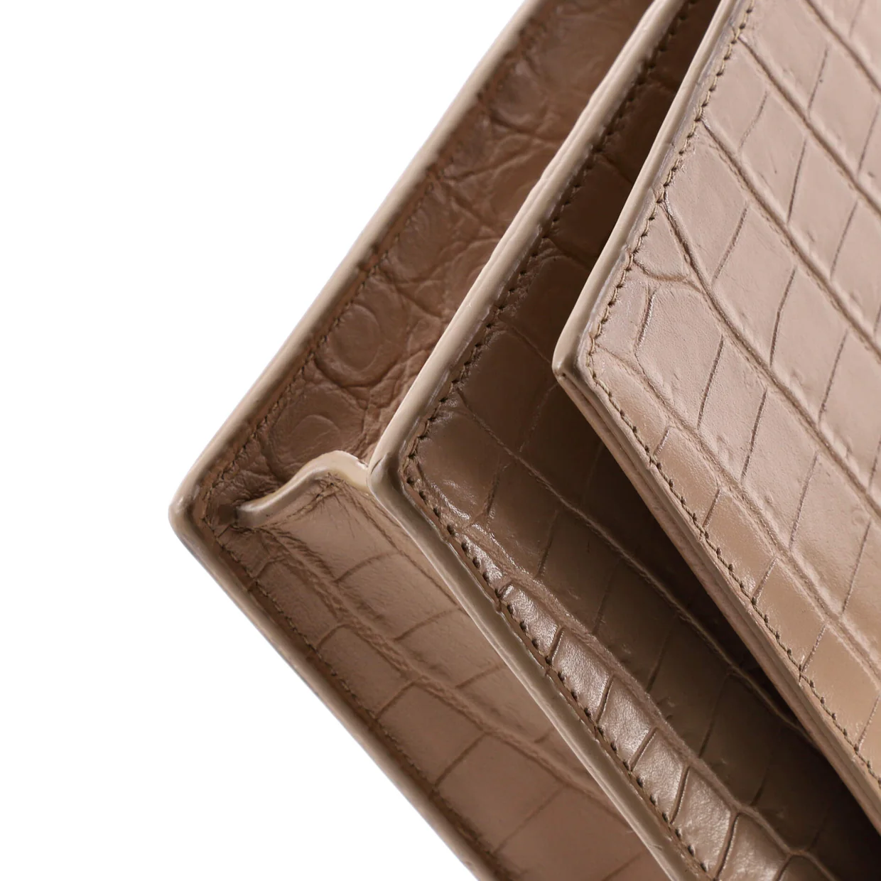 Classic Monogram Tassel Chain Wallet Crocodile Embossed Leather - Deep Luxury