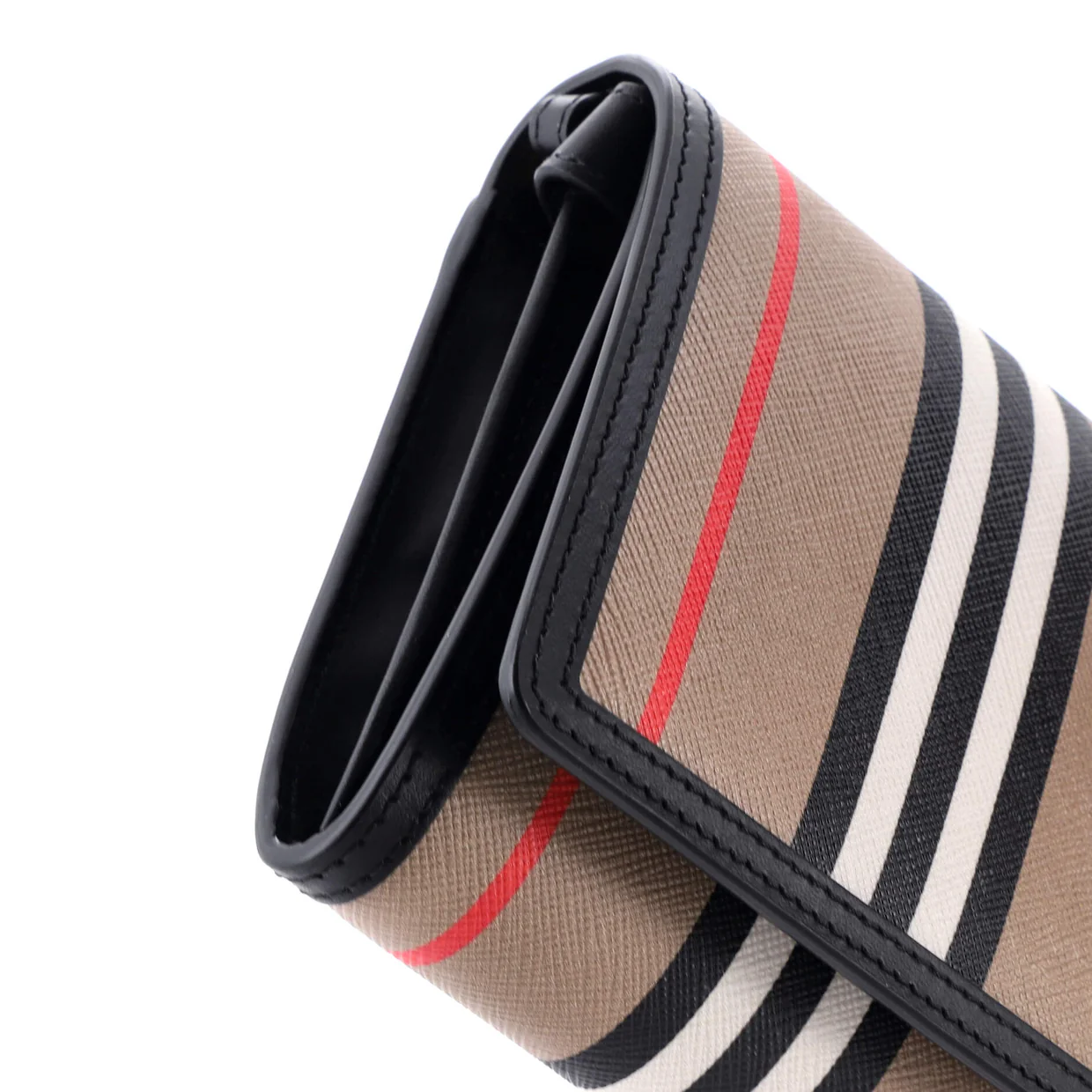 Hannah Wallet on Strap Icon Stripe E-Canvas - Deep Luxury
